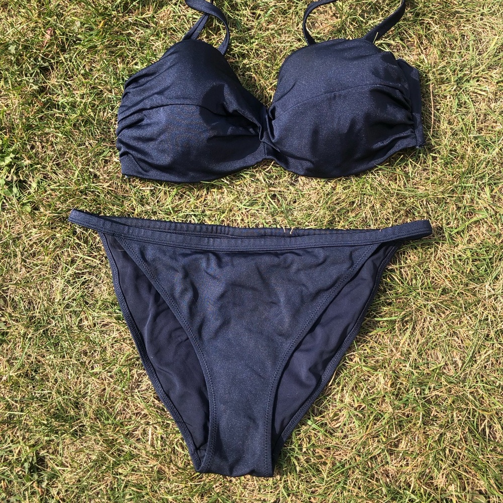 H&M Navy Blue Two-Piece Bikini Set